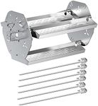 Skyflame Rotisserie Trays with Shish-Kebab Skewer Set, 2 in 1 Stainless Steel BBQ Rotisserie Kit Including Rotating Basket and Skewers, Fits for 3/8" & 5/16" Square, 1/2" & 3/8" Hexagon Spit Rods