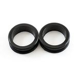 BodyJewelryOnline Black ear tunnels soft silicone perfect for daily usage Large sizes, Stainless Steel