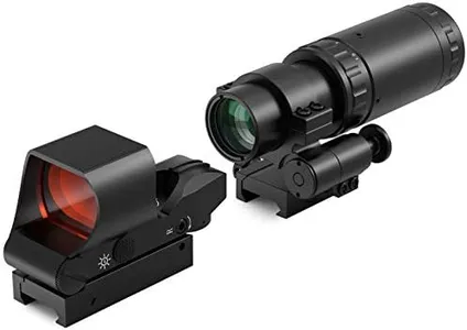 Feyachi M37 1.5X - 5X Red Dot Magnifier with RS-30 Reflex Sight Combo Kit, Multiple Reticle System Red Dot Sight & Magnifier Built-in Flip Mount Combo