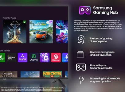 HYE 43" 4K LED Smart TV   – Tizen OS, AirPlay, Gaming Hub, Black