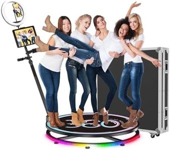 360 Photo Booth Machine with Software APP Remote Control for Parties People to Stand on Free Customize Logo - JIYANG Auto Slow Motion Rotating (45.3"+Flight Case)
