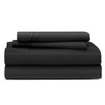 Cosy House Collection Split King Bed Sheets - Black Luxury Sheet Set - Deep Pocket - Super Soft Hotel Bedding - Cool & Wrinkle Free - 2 Fitted, 1 Flat, 2 Pillow Cases - SplitKing Sheets - 5 Piece