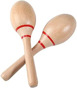 Maracas, Professional Wooden Rumba Shakers Hand Percussion Rattles Latin Musical Instrument with Clear Salsa Rhythm for Adults Kids Party Game Playing, Set of 2