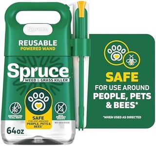 Spruce Weed Killer Spray - Snap & Spray Weed & Grass Killer₂ Powered Starter Kit - Reusable Sprayer with Wand for Spot-Treating Driveways, Gardens & More (64 Oz Bottle)