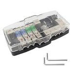 Maernz Fused Power Distribution Block Car Audio 4 Way MIDI(Mini-ANL) Fuse Block 12V 0/4 Gauge with Ground for Auto UTV Boat Stereo Amp