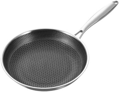 Stainless Steel Pan, 3-Layer Stainless Non Stick Frying Pan, Thickened Frying Pan Without Coating Suitable for Nduction,Gas Cooktops,Ceramic and Electric Stove（11 Lnch）