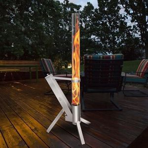 CTSC Kit Pellet Torch avec Tube en Verrea, Cheminée de Jardin, Fonctionne aux granulés, Flamme jusqu'à 1m, ajoute de la lumière et de l'ambiance pour Porche, terrasse, Jardin et arrière-Cour