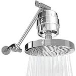 SparkPod High Pressure Rain Shower Head with 23 Stage Filter Capsule & 11 Inch Adjustable Shower Arm Extension - Shower Filter Reduces Chlorine for Smoother Hair & Skin (Luxury Polished Chrome)