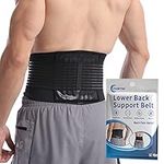 Lower Back Support Belt with 6 Stays - Back Brace for Scoliosis & Sciatica Pain Relief - Lumbar Support Belt for Men and Women, Adjustable Lower Back Support Brace with PU