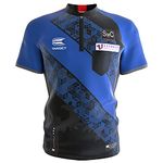 Target Darts Unisex's Coolplay Collarless Glen 'Duzza' Durrant 2022 Version Pro Darts Shirt, Blue and Black, Medium