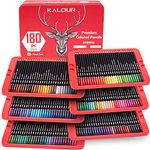 Kalour Premium Colored Pencils for Adults- 180 Colors of Set - Artists Wax Based Soft Core - Numbered & Named - Ideal for Coloring Sketching Drawing - Art Pencil for Beginners Artists