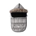 7AM Enfant Le Sac Igloo - Wind and Water Resistant, Stroller and Car Seat Footmuff, Convertible into a Single Panel Cover, Best for Freezing Winter Conditions | Heather Grey (0-6M)