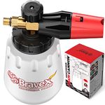 Foam Cannon - Heavy Duty Snow Foam Lance with Thicker Brass Core, Extra-Wide Neck, 1/4'' Quick Connector, Adjustable Car Foam Blaster for Pressure Washer(1.1mm Metal Orifice)