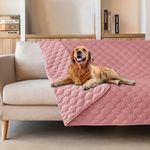 gogobunny 3X Stronger Waterproof Pet Blanket, Scratch Proof Furniture Protector for Dogs Cats, Reversible Cover 82x120 Inch, Dark Pink/Light Pink