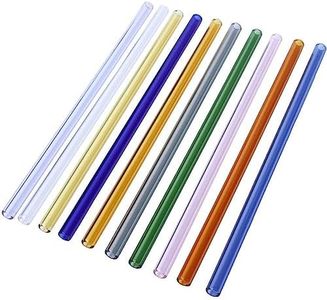 LOYEJEGL Colored Borosilicate Glass Tubes（10-Piece）Set, Assorted Colors); Boro Tubing for Glass Making and DIY (10-Piece, Straight Pipe)