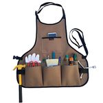 ZOJO Heavy Duty Waxed Canvas Work Apron with Tool Pockets (1PC Coffee)