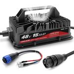 YILEIDE 48V Golf Cart Battery Charger Onboard 15 AMP - Rapid Smart Charger, Lead-Acid Batteries, EZGO, Club Car, Yamaha