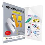 Premium Printable Vinyl Sticker Paper for Inkjet Printer - Make Waterproof Stickers - Tear and Scratch Resistant 8.5"x11" Matte Sticker Paper Sheets