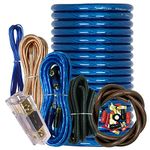 SOUNDXTREME SX-BCC4AB-BLUE Complete 3300 Watts 4 Gauge Amp Kit Amplifier Install Wiring Kit Inline AGU Fuse Holder & 80A Fuse and All The Accessories Included