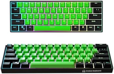 KRAKEN KEYBOARDS TOXIC Edition Kraken Pro 60 | Black & Green 60% HOT SWAPPABLE Mechanical Gaming Keyboard for Gaming On PC, Xbox, Playstation & MAC (Toxic | Silver Switches)
