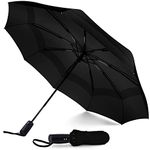 Parquet Travel Umbrella - Compact Umbrella Auto Open and Close, Extra Large Canopy - 54 inches 2 Person Travel Umbrella