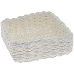 Ideal Home Range NH7990 Woven Basket Napkin Holder Caddy, Paper, White