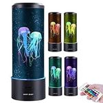 Probuk Jellyfish Night Light Aquarium Magic Lava Lamp with Remote Change Colours&4 Modes,USB/Battery Operated Sensory Relaxing Atmosphere Mood Night Lights for Bedroom Home Office Decorations-11.81in