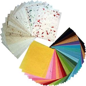 65 hojas de papel de morera de 8.5 x 11 pulgadas, diseño de hojas de papel hecho a mano, papel de papel japonés, origami, washi, venta al por mayor, venta al por mayor, proveedores Unryu, productos,