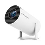 Upgrade HY300PRO Mini Projector with WiFi and Bluetooth, 4K Support Smart Portable Projector Android 11, Auto Keystone, Voice Control Remote, 180 Degree Rotation, Home Video Projetor for Bedroom