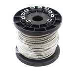 DGOL 50 feet 1/8 inch 316 Stainless Steel Rope Wire Marine Decking Railing Cable,7x7 Standard Core,50 ft,with 10pcs Crimp Sleeves