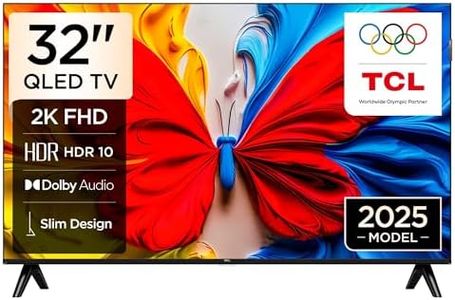 TCL 32S5K Television 32 Inch Smart TV QLED HDR 10 Google TV, Dolby Audio, Game Mode, Multiple Eye Care with Slim Design (2025 Model)