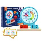 RHYOCIYE Wooden Teaching Clock Montessori Clock Toys Hour Minute Second Cognition Colorful Clocks for Kids Time Cognition Clocks for Girls Preschool Educational Toy for Boys Ages 4+