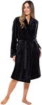 Turquaz Robes For Women, Womens Fleece Shawl Collar Soft Plush Knee Length Spa Robe