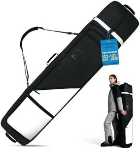 TVDARMO Ski Bag, Dynamic Adjustable Length - Padded Snowboard Bag Adjusts from 150cm to 180cm for Snow Air Travel Transport, Fits Skis Up to 150-180 cm