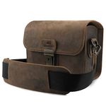 MegaGear Pebble MG1724 Genuine Leather Camera Messenger Bag for Mirrorless, Instant and DSLR Cameras - Cinnamon