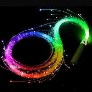 Fiber Optic Light for Dancing - 6ft LED Fiber Optic Whip with Rechargeable 2000mAh Battery, 50 Color Modes & 360° Swivel, Rave Accessories for Music Festivals Parties - Gifts for Women Girlfriend