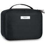 Travel Makeup Bag Large Cosmetic Bag Makeup Case Organizer for Women (Black (Upgrade))