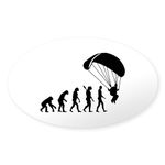 CafePress Evolution Skydiving Oval Bumper Sticker Car Decal