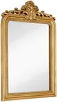 Hamilton Hills 24x36 inch Vintage Gold Mirror | French Baroque & Antique Arched Mirror for Wall Decor | Gold Bathroom Mirror | Ornate Entryway Mirrors for Wall | Decorative Fancy Vanity to Hang
