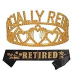 Officially Retired Retirement Party Set Gold, Retired Tiara/Crown, Satin Sash, Retirement Party Supplies