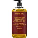 Majestic Pure Natural Cellulite Massage Oil, Unique Blend of Massage Essential Oils - Anti Cellulite Oil Improves Skin Tightening and Firming, More Effective Than Cellulite Cream, 8 fl oz