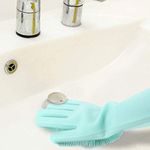 Magic Dishwashing Gloves with Scrubber, Silicone Cleaning Reusable Scrub Gloves for Wash Dish,Kitchen, Bathroom