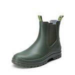 DREAM PAIRS Women Wellington Boots, Mucker & Yard Wellies, Garden and Hiking Waterproof Rain Boots, Comfortable Chelse Boots,Size 3.5,Dark Green,SDRB2405W-E