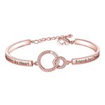 FEELMEM Cousins Bracelet Cousins By Blood Sisters By Heart Friends By Choice Bangle Bracelet Cousin Gift for Cousin Friend, 8.5 inches, Copper, na-