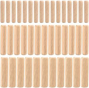 90 Pezzi Assortimento Tasselli in Legno, M6 M8 M10 Tasselli Aghi in Legno Conici Scanalati per Fresatrice, Scanalature, Artigianato, Bricolage, Falegnameria