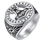 Pinky Custom Ring Men Size 7 Raven talisMan Engrave Rings Mens Stainless Steel Engrave Rings Pagan Gifts