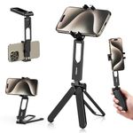 ULANZI MA26 Pocket Phone Tripod Metal Phone Stand with Dual Cold Shoe 360° Rotable Foldable Selfie Stick Compatible with All Phones