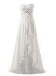 Vantexi Women's Sweetheart Chiffon Long Beach Wedding Dress Ivory Size 26