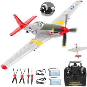 rcxsuv VOLANTEXRC RC Plane - P51 Mustang Ready to Fly with X-Pilot Stabilization - Remote Control Aircraft for Adults, One-Key Aerobatics, 2.4GHz 6-Axis Gyro