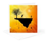 3dRose Putt Plastic in Its Place - Silhouette of A Disc Golf Basket and Putter - Greeting Card, 6" x 6", Single (gc_243473_5)